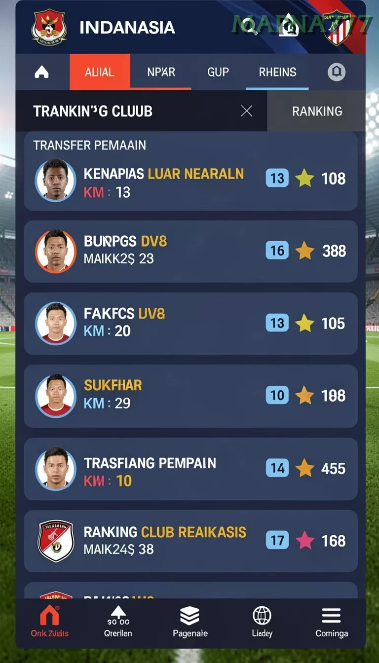 Cuplikan layar ZS999 — menu navigasi