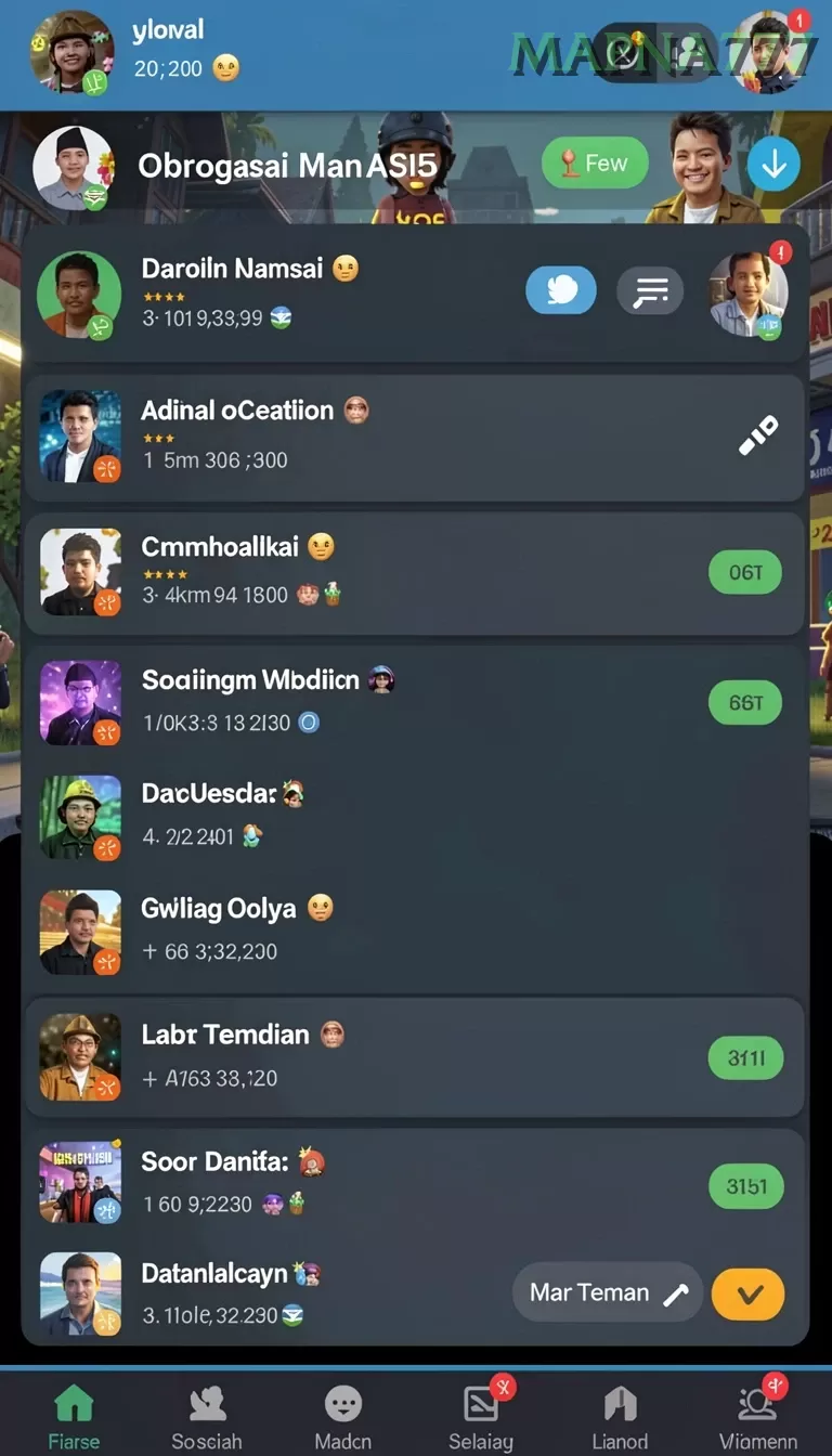 Cuplikan layar HOKI — menu navigasi